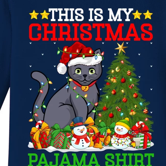 This Is My Christmas Tree Pajamas Russian Blue Cat Christmas Gift Baby Long Sleeve Bodysuit