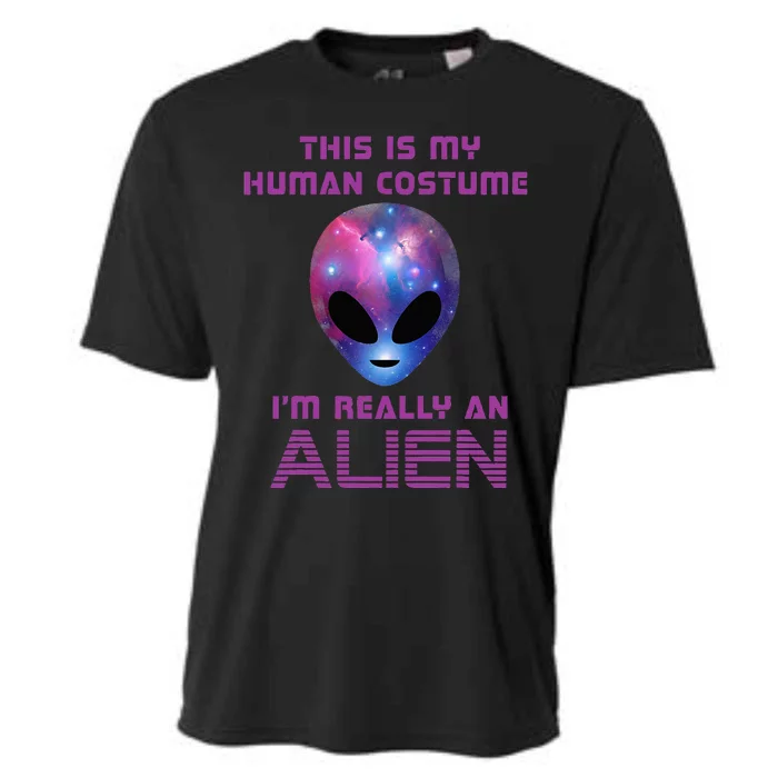 This Is My Human Costume Im Really An Alien Cooling Performance Crew T-Shirt