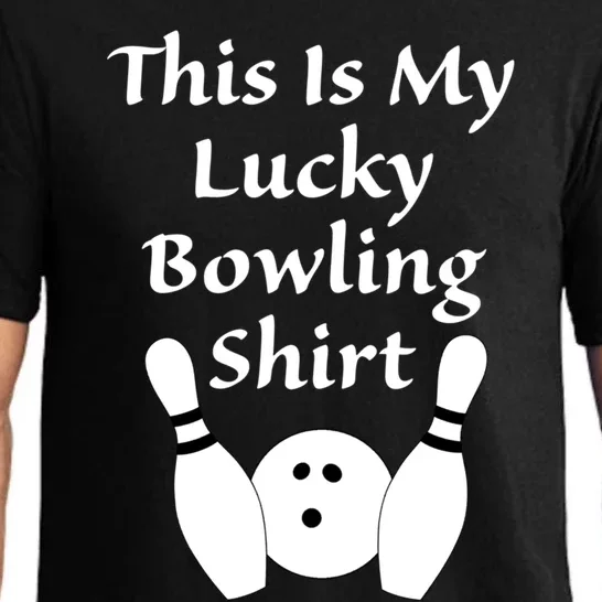 This Is My Lucky Bowling Funny Gift League Sport Gift Pajama Set