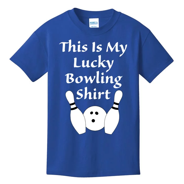 This Is My Lucky Bowling Funny Gift League Sport Gift Kids T-Shirt