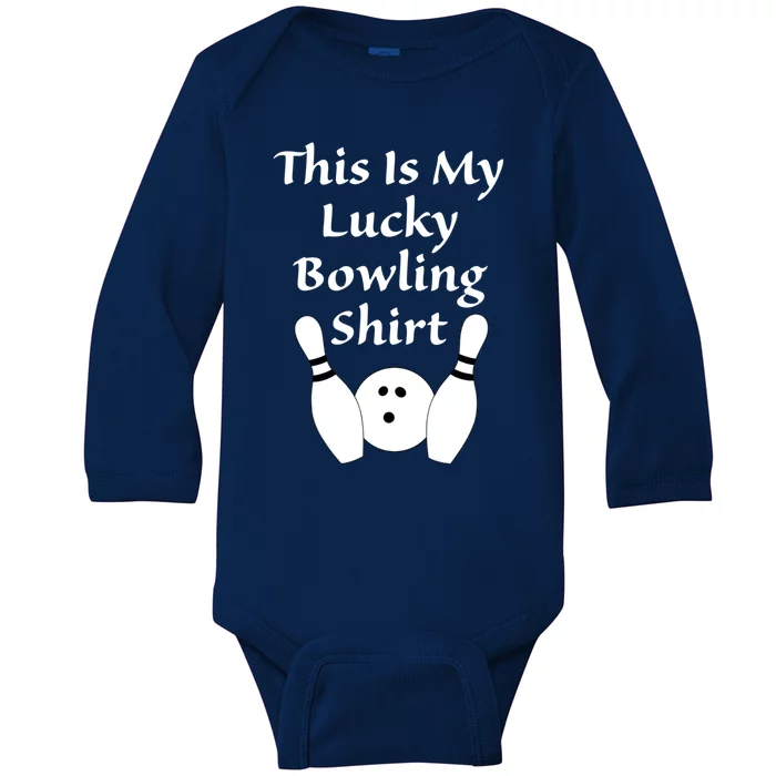 This Is My Lucky Bowling Funny Gift League Sport Gift Baby Long Sleeve Bodysuit