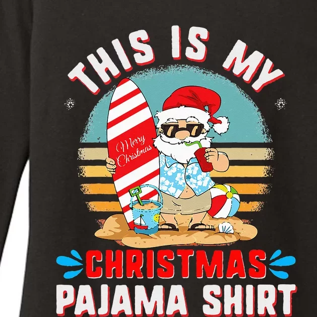 This Is My Christmas Pajama Funny Xmas PJ's Santa Womens CVC Long Sleeve Shirt