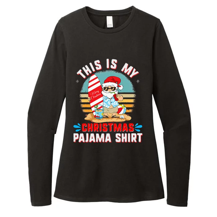 This Is My Christmas Pajama Funny Xmas PJ's Santa Womens CVC Long Sleeve Shirt