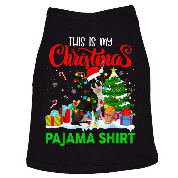 This Is My Christmas Pajama Boston Terrier Costume Christmas Doggie Tank