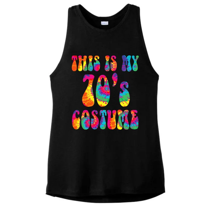 This Is My 70S Costume Funny Groovy Tie Dye Halloween Ladies Tri-Blend Wicking Tank