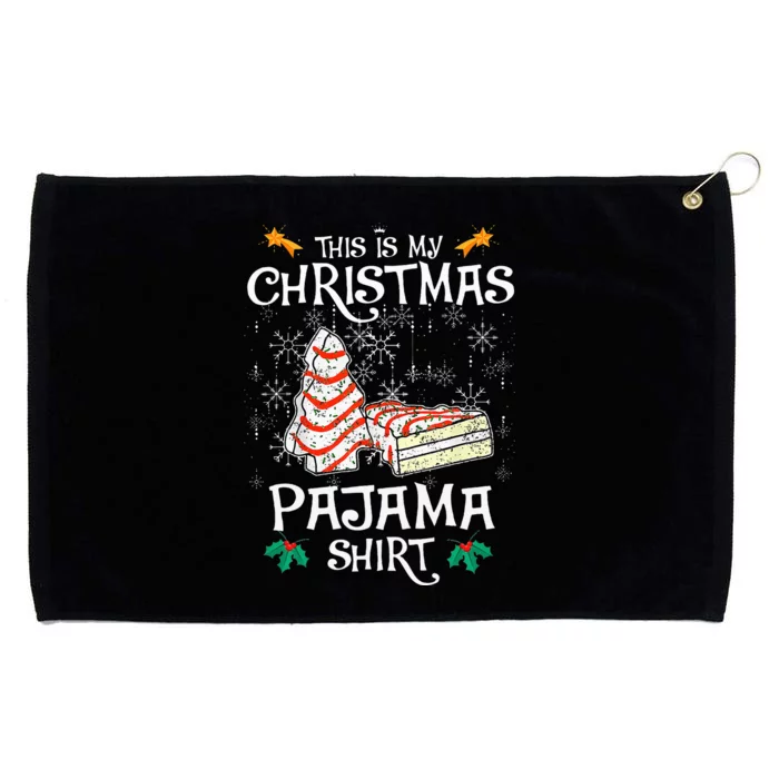 This Is My Christmas Pajama Funny Christmas Cake Grommeted Golf Towel