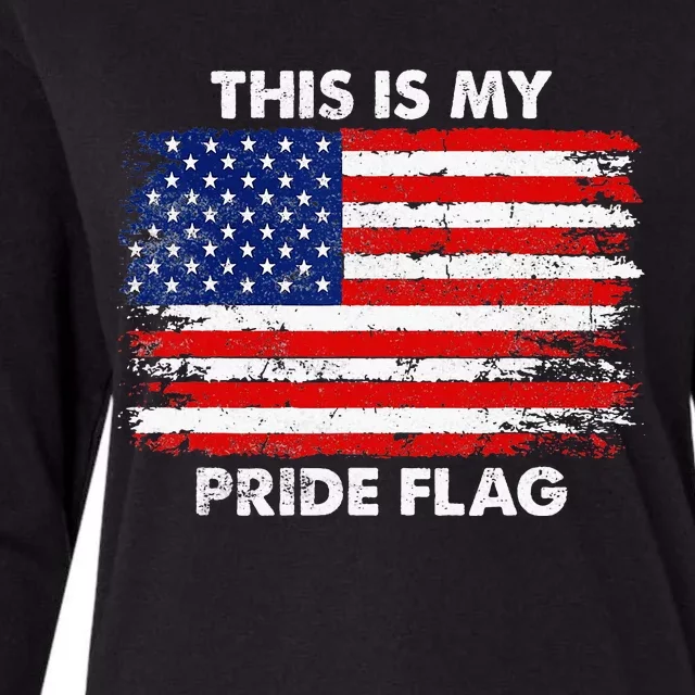 This Is My Pride Flag USA American 4th Of July Patriotic Womens Cotton Relaxed Long Sleeve T-Shirt