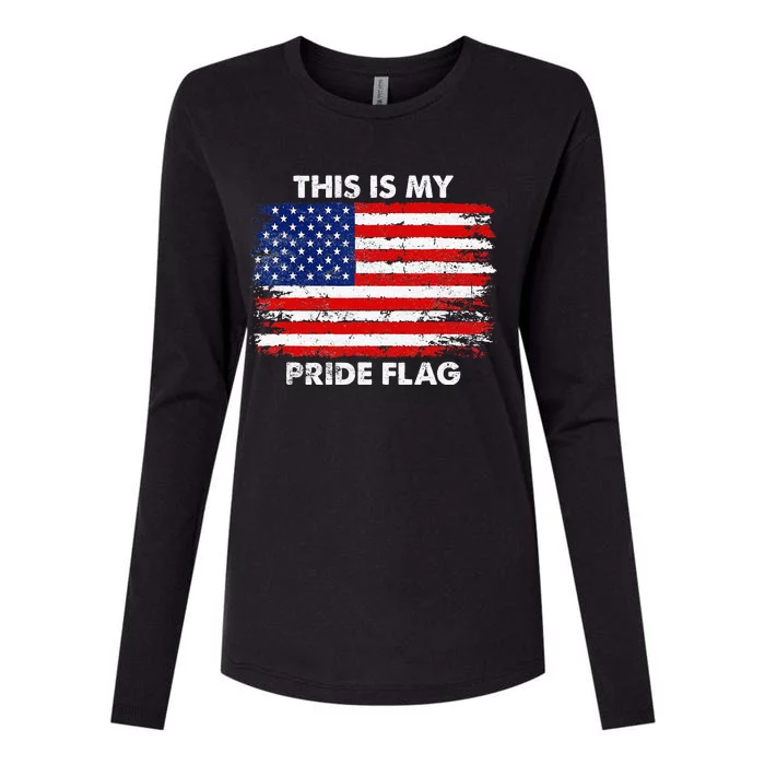 This Is My Pride Flag USA American 4th Of July Patriotic Womens Cotton Relaxed Long Sleeve T-Shirt