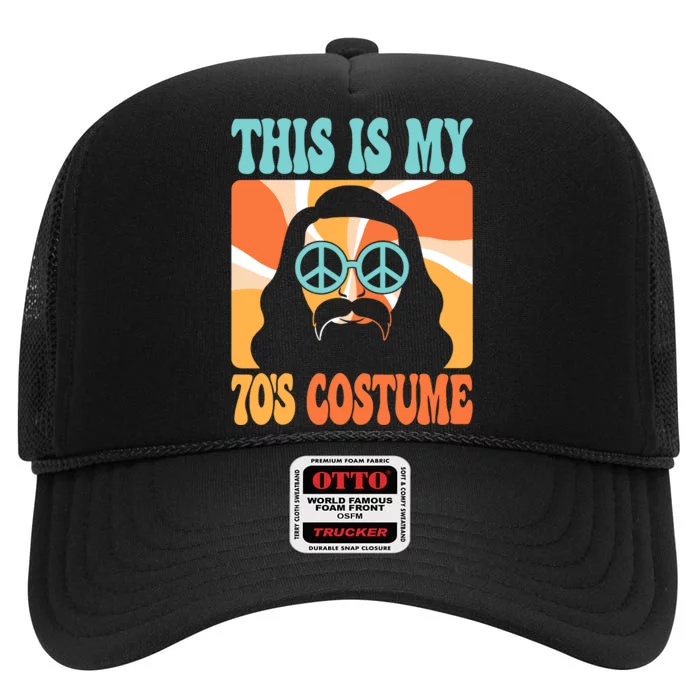 This Is My 70s Costume Groovy Hippie Theme Party Outfit High Crown Mesh Trucker Hat