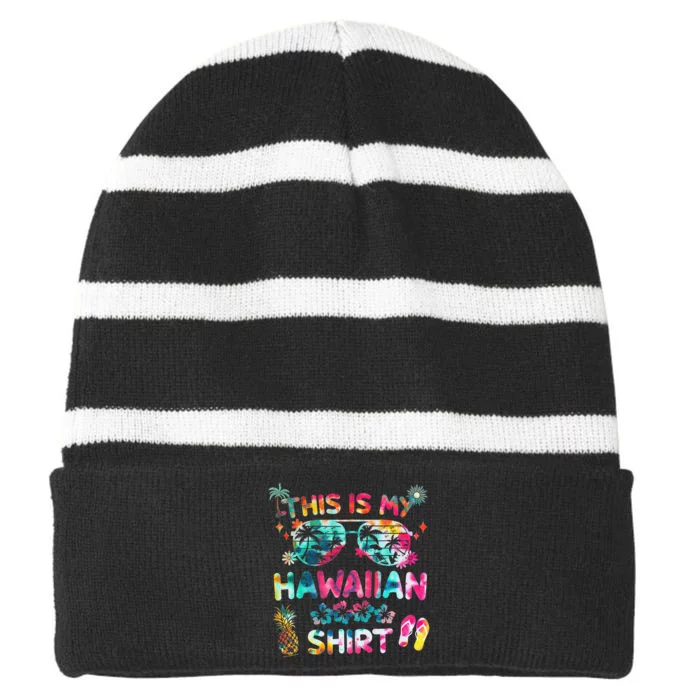 This Is My Hawaiian summer vacation Striped Beanie with Solid Band