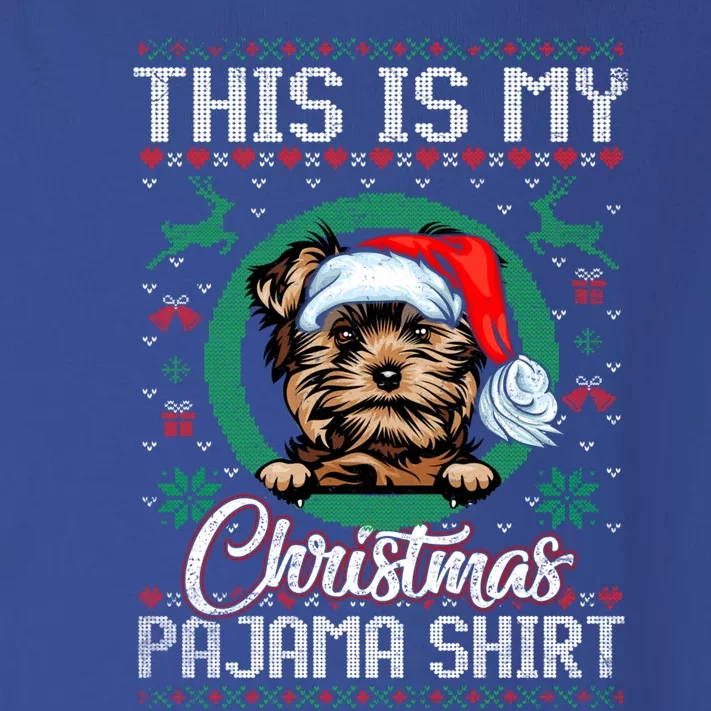 This Is My Christmas Pajama Gift Santa Yorkshire Terrier Gift Toddler Long Sleeve Shirt