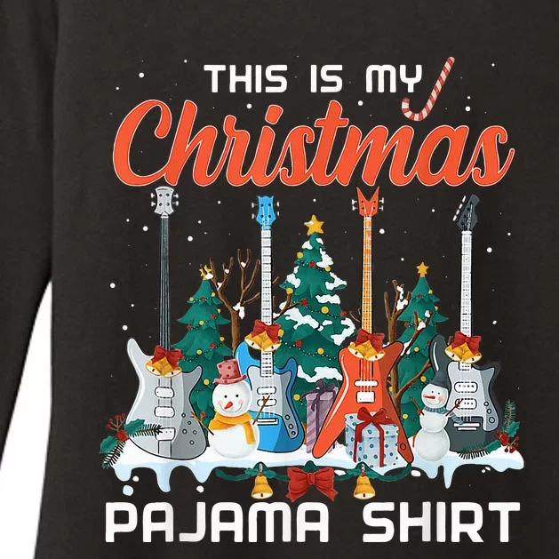 This Is My Christmas Pajama Funny Guitar Xmas Music Lover Womens CVC Long Sleeve Shirt