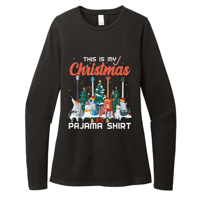 This Is My Christmas Pajama Funny Guitar Xmas Music Lover Womens CVC Long Sleeve Shirt