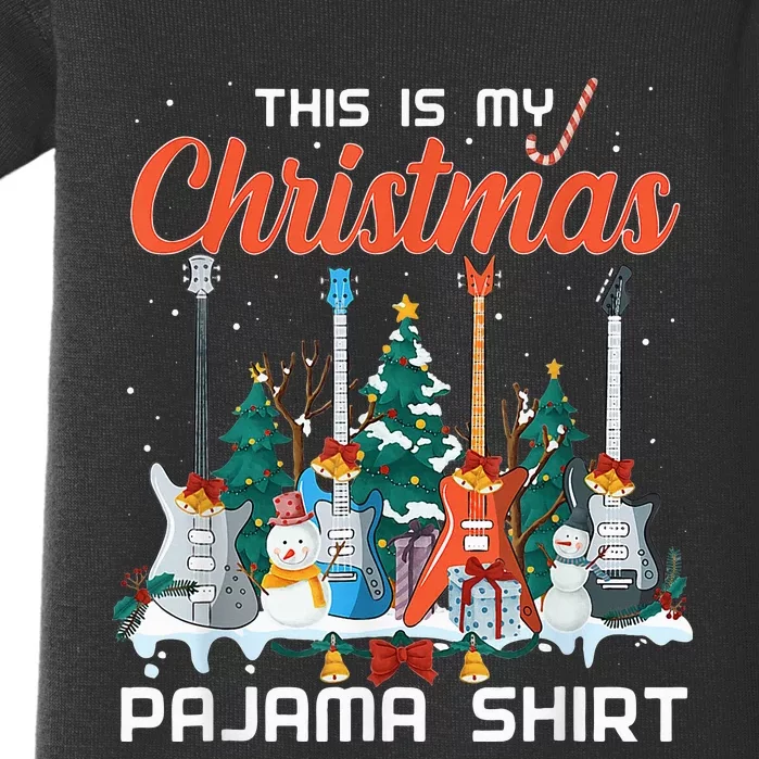 This Is My Christmas Pajama Funny Guitar Xmas Music Lover Baby Bodysuit