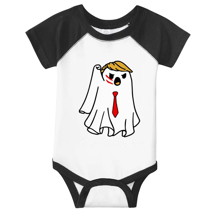 Trump Is My Boo Trump 2024 Hair Ghost Halloween Infant Baby Jersey Bodysuit