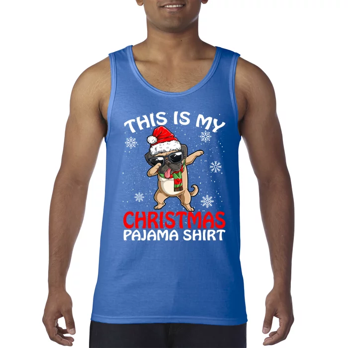 This Is My Christmas Pajama Cute Gift Pug Santa Funny Gift Tank Top