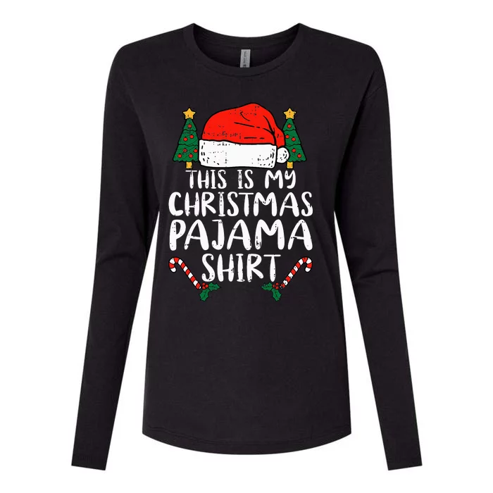 This Is My Christmas Pajama Funny Santa Xmas Holiday Womens Cotton Relaxed Long Sleeve T-Shirt