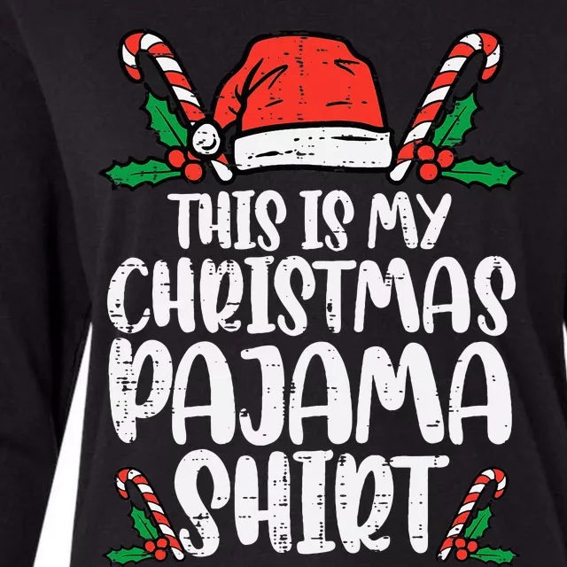 This Is My Christmas Pajama Funny Xmas PJs Womens Cotton Relaxed Long Sleeve T-Shirt