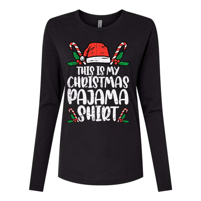 This Is My Christmas Pajama Funny Xmas PJs Womens Cotton Relaxed Long Sleeve T-Shirt