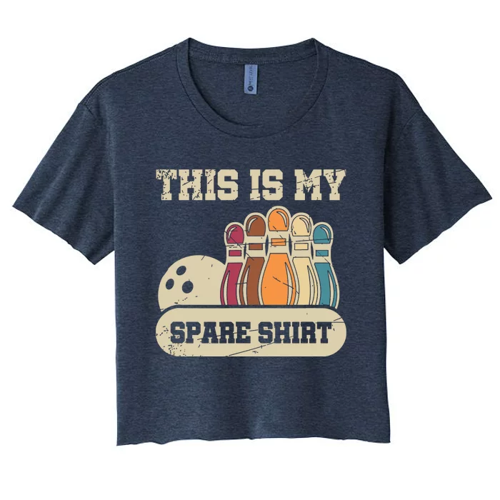 This Is My Spare Shirts Bowling Alley Gutter Pins Bowling Women's Crop Top Tee