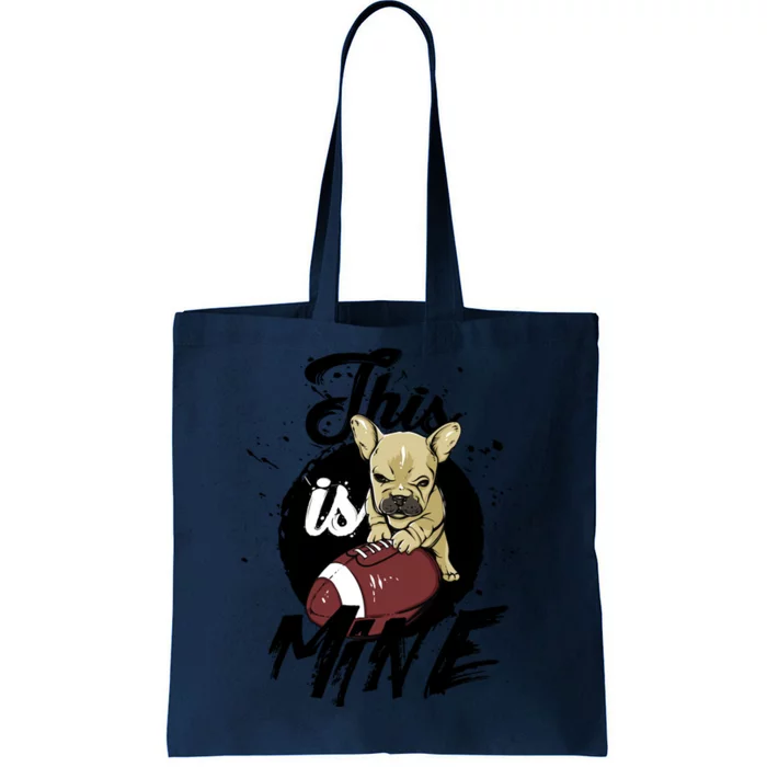 This Is Mine Cute Football Dog Tote Bag