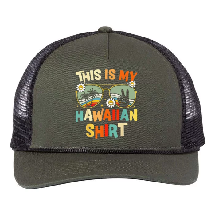 This Is My Hawaiian Tropical Luau Costume Party Hawaii Retro Rope Trucker Hat Cap