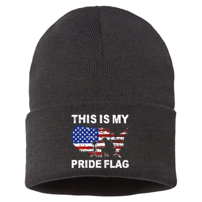 This Is My Pride Flag Patriotic American Flag Sustainable Knit Beanie