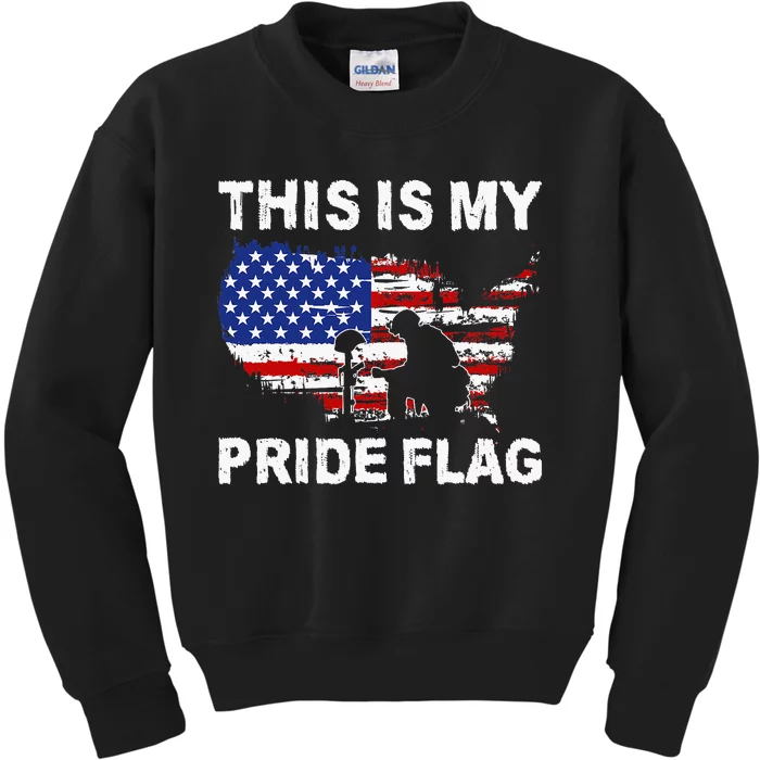 This Is My Pride Flag Patriotic American Flag Kids Sweatshirt