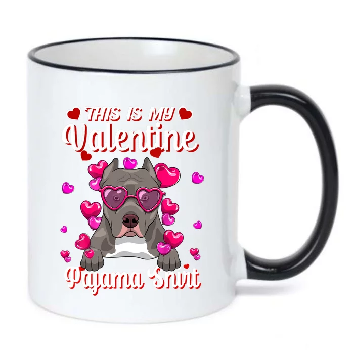 This Is My Valentine Pajama Gift Pitbull Lovers Cute Gift Black Color Changing Mug