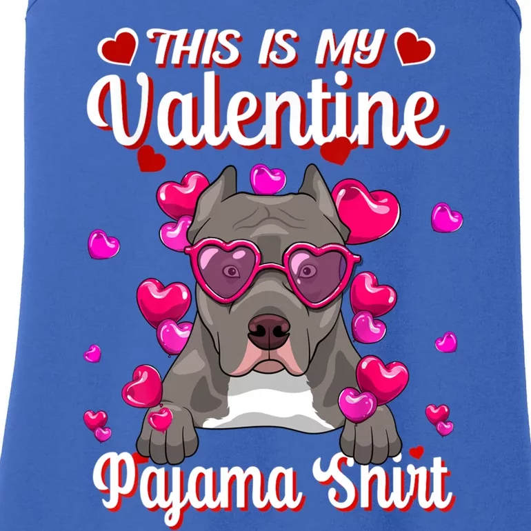 This Is My Valentine Pajama Gift Pitbull Lovers Cute Gift Ladies Essential Tank