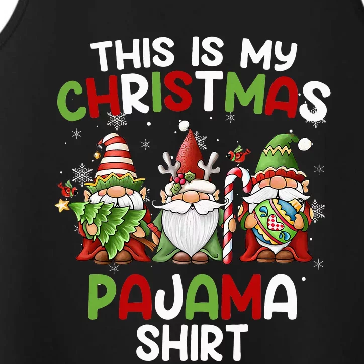 This Is My Christmas Pajama Gnomies Gnome Xmas Holiday Performance Tank