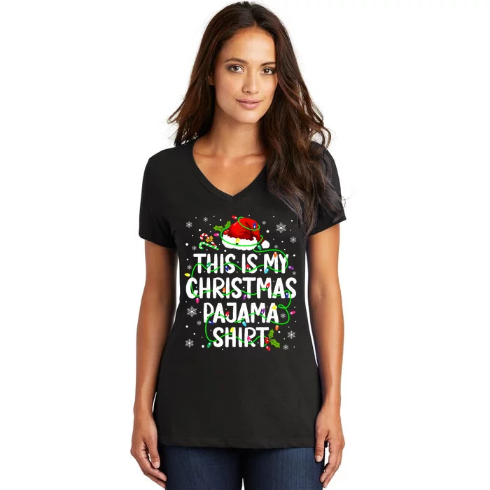 This Is My Christmas Pajamas Women's V-Neck T-Shirt