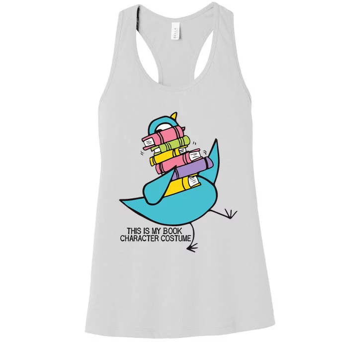 This Is My Book Character Costume Funny Pigeon Reading Trending Design Women's Racerback Tank