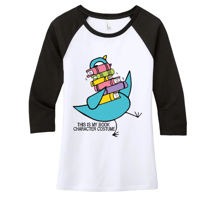 This Is My Book Character Costume Funny Pigeon Reading Trending Design Women's Tri-Blend 3/4-Sleeve Raglan Shirt