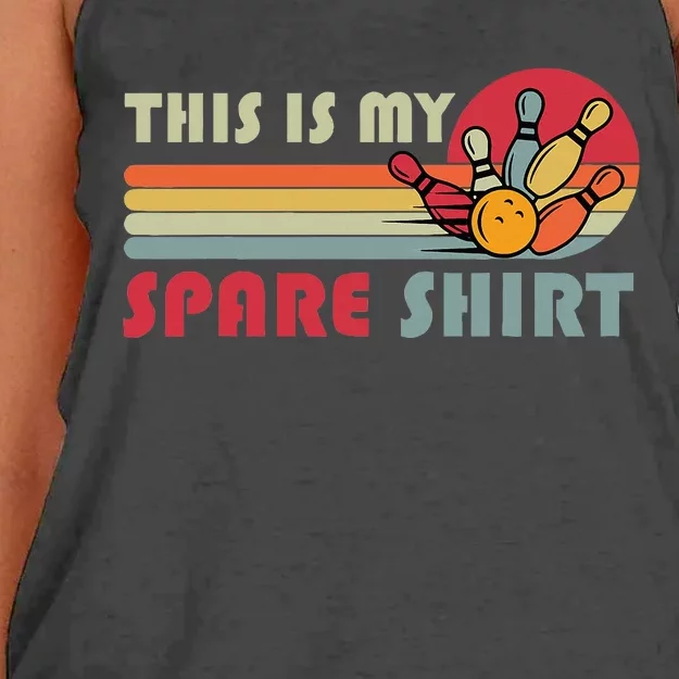 This Is My Spare Bowling Bowler Funny Team Women's Knotted Racerback Tank