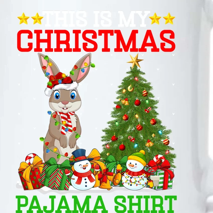 This Is My Christmas Pajamas Bunny Lights Rabbit Christmas Gift Black Color Changing Mug