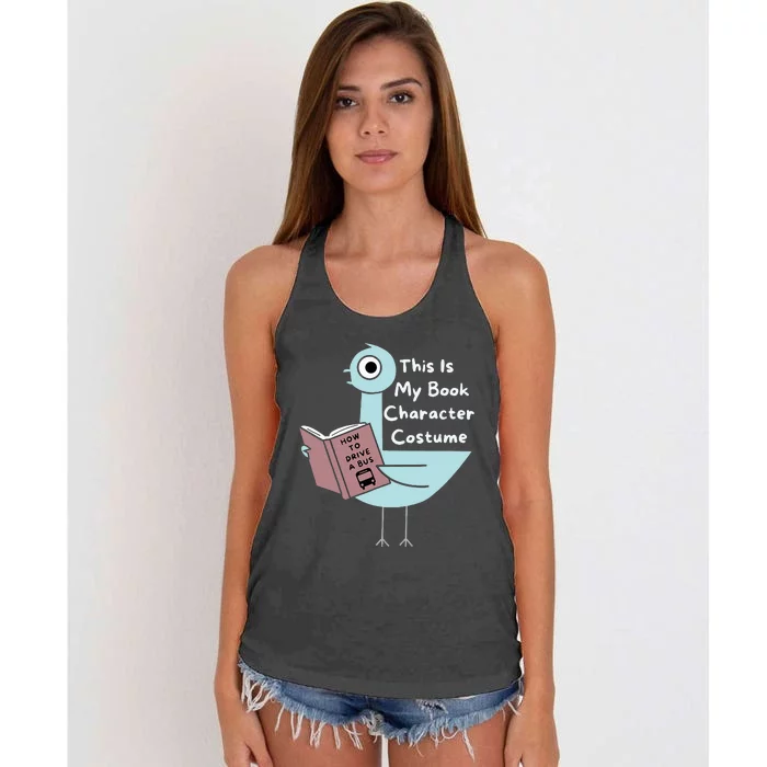 This Is My Book Character Costume Funny Pigeon Reading Women's Knotted Racerback Tank