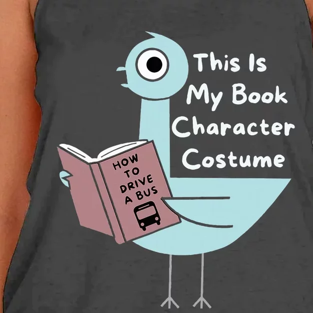 This Is My Book Character Costume Funny Pigeon Reading Women's Knotted Racerback Tank