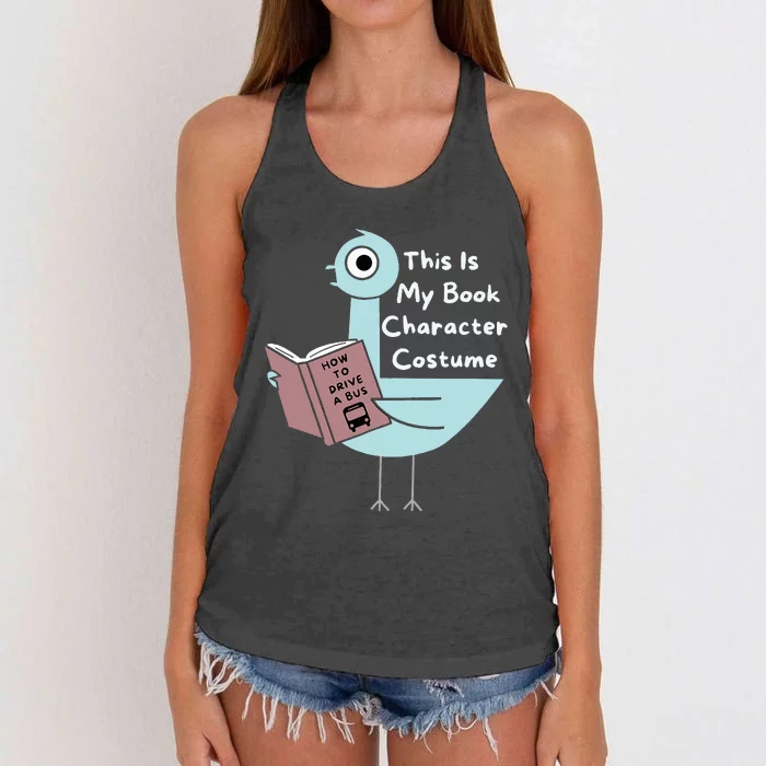 This Is My Book Character Costume Funny Pigeon Reading Women's Knotted Racerback Tank