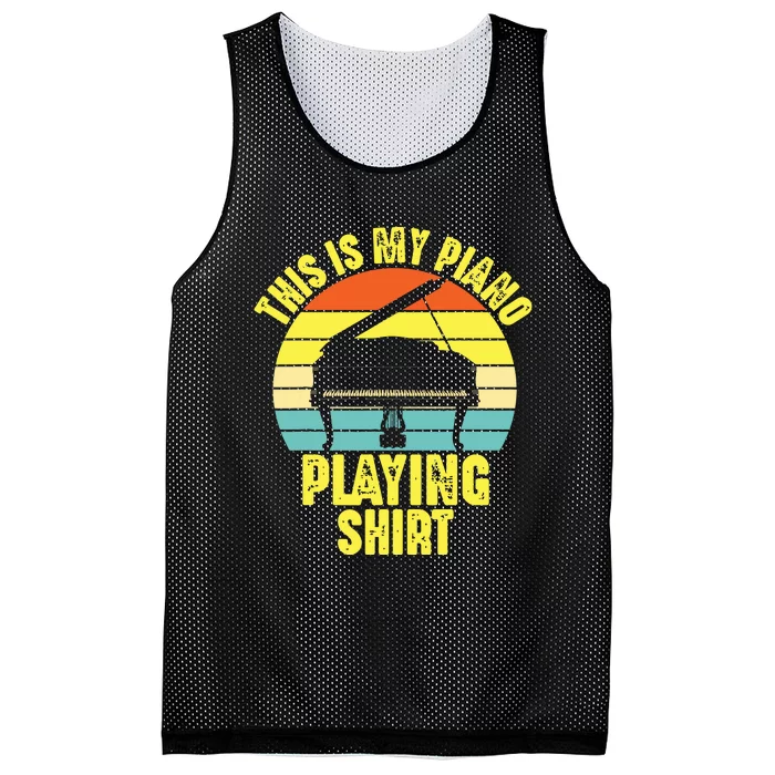 This Is My Piano Musical Instrument Player Funny Music Gift Mesh Reversible Basketball Jersey Tank