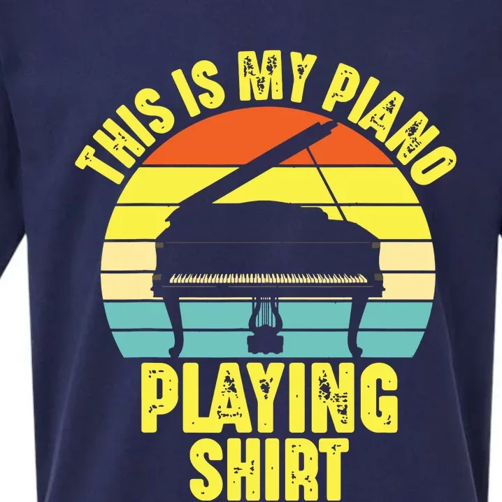 This Is My Piano Musical Instrument Player Funny Music Gift Sueded Cloud Jersey T-Shirt