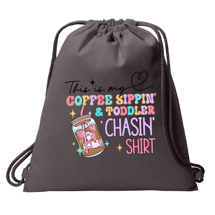 This Is My Coffee Sippin & Chasin Drawstring Bag