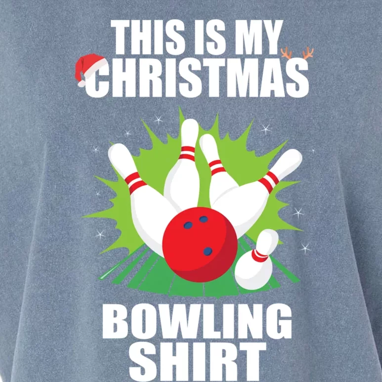 This Is My Christmas Bowling Xmas Bowling Game Bowler Gift Garment-Dyed Women's Muscle Tee