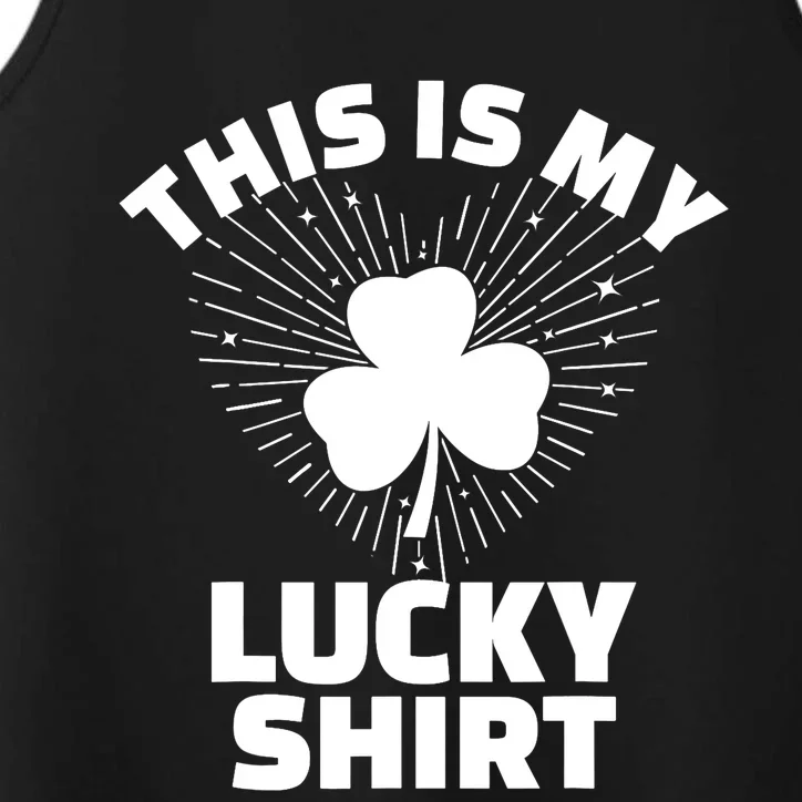 This Is My Lucky Shamrock St Patricks Day Irish Luck Performance Tank