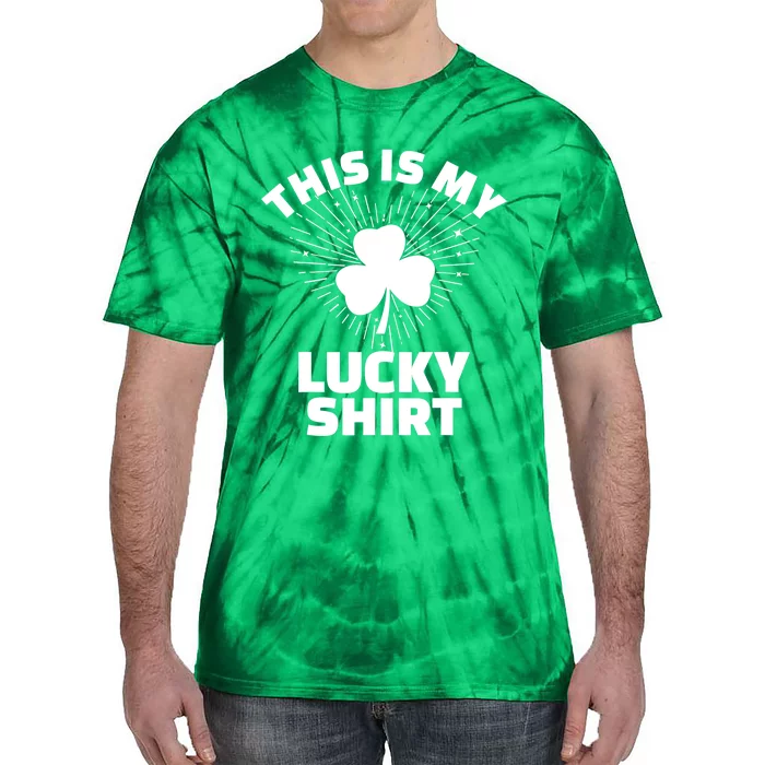 This Is My Lucky Shamrock St Patricks Day Irish Luck Tie-Dye T-Shirt