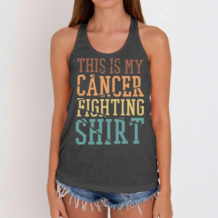 This Is My Cancer Fighting Cancer Chemo Awareness Women's Knotted Racerback Tank