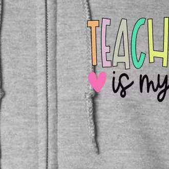 Teaching Is My Jam For Women Teacher Cute Teachers Outfit Full Zip Hoodie