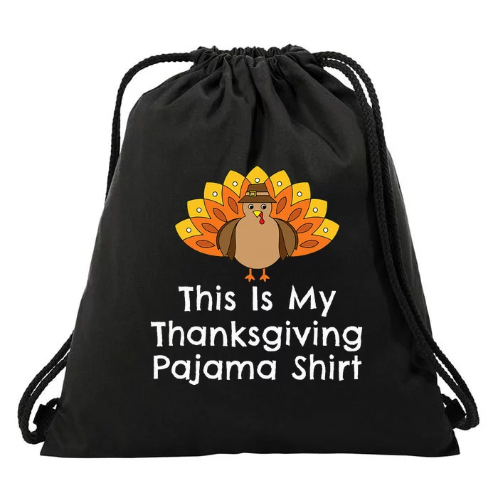 This Is My Thanksgiving Pajama Turkey Day Drawstring Bag