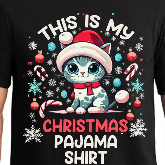 This Is My Christmas Pajama Cat Lover Funny Christmas Gift Pajama Set