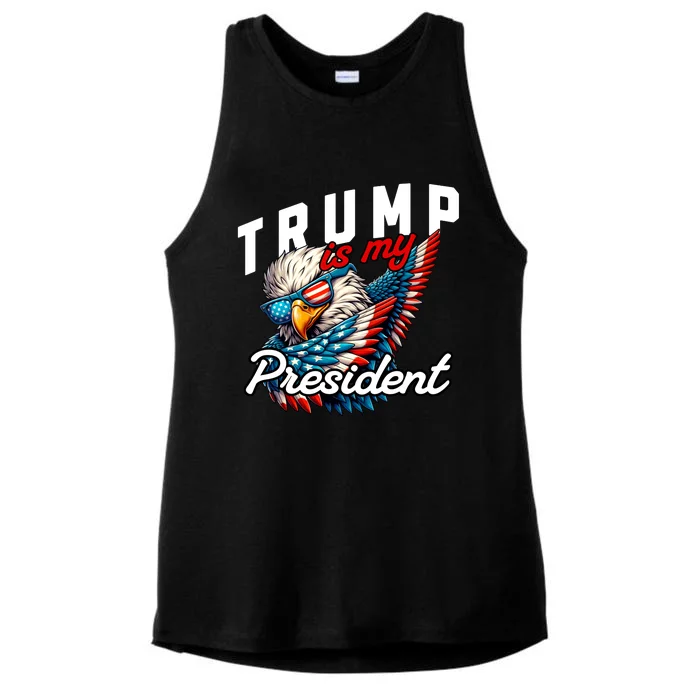 Trump Is My President Ladies Tri-Blend Wicking Tank